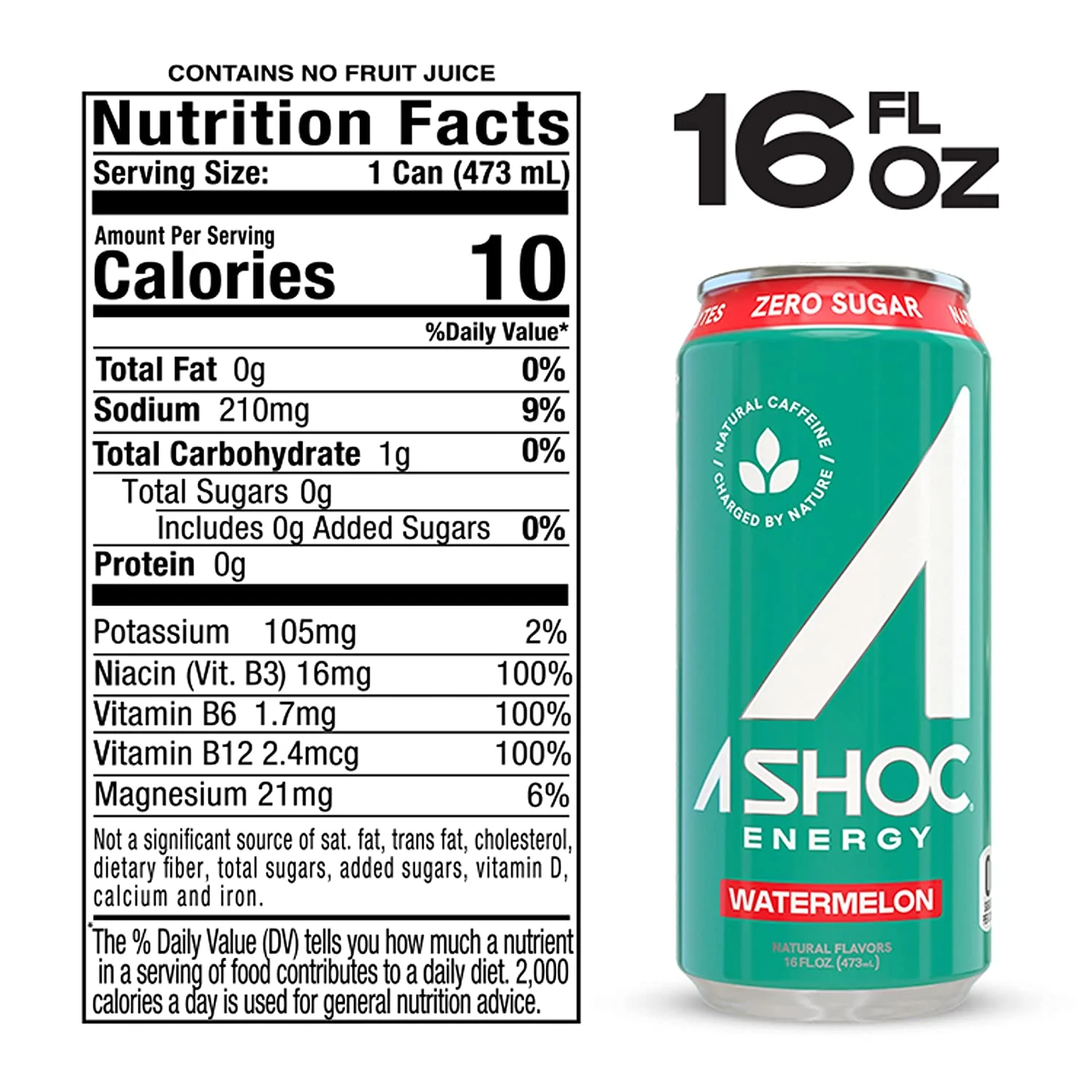 A SHOC Energy Drink, Watermelon, 16oz (Pack of 12) - Image 2