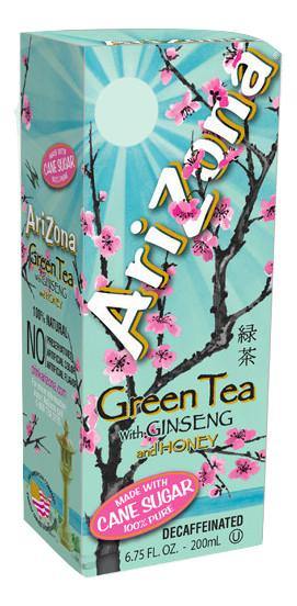 AriZona Green Tea with Ginseng and Honey, 6.75 fl oz Tetra Box (Pack of 32)