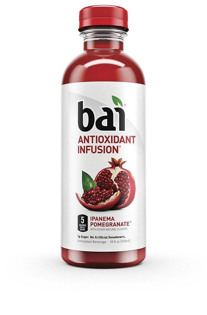 Bai Flavored Water, Ipanema Pomegranate, Antioxidant Infused Drinks, 18 fl oz (Pack of 12)