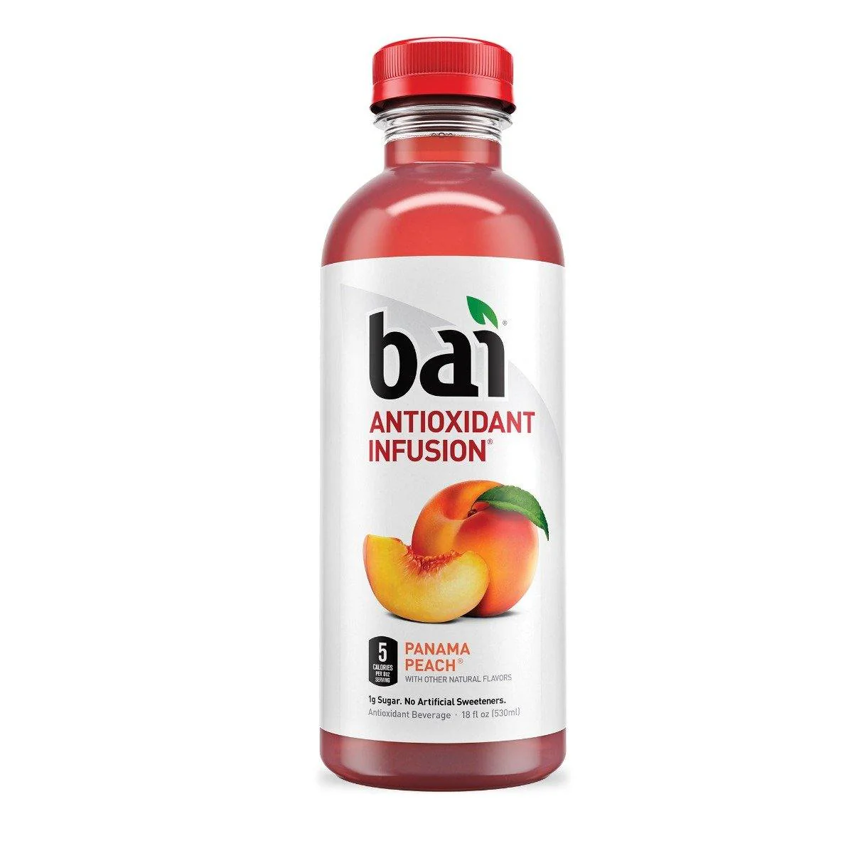 Bai Flavored Water, Panama Peach, Antioxidant Infused Drinks, 18 fl oz (Pack of 12)