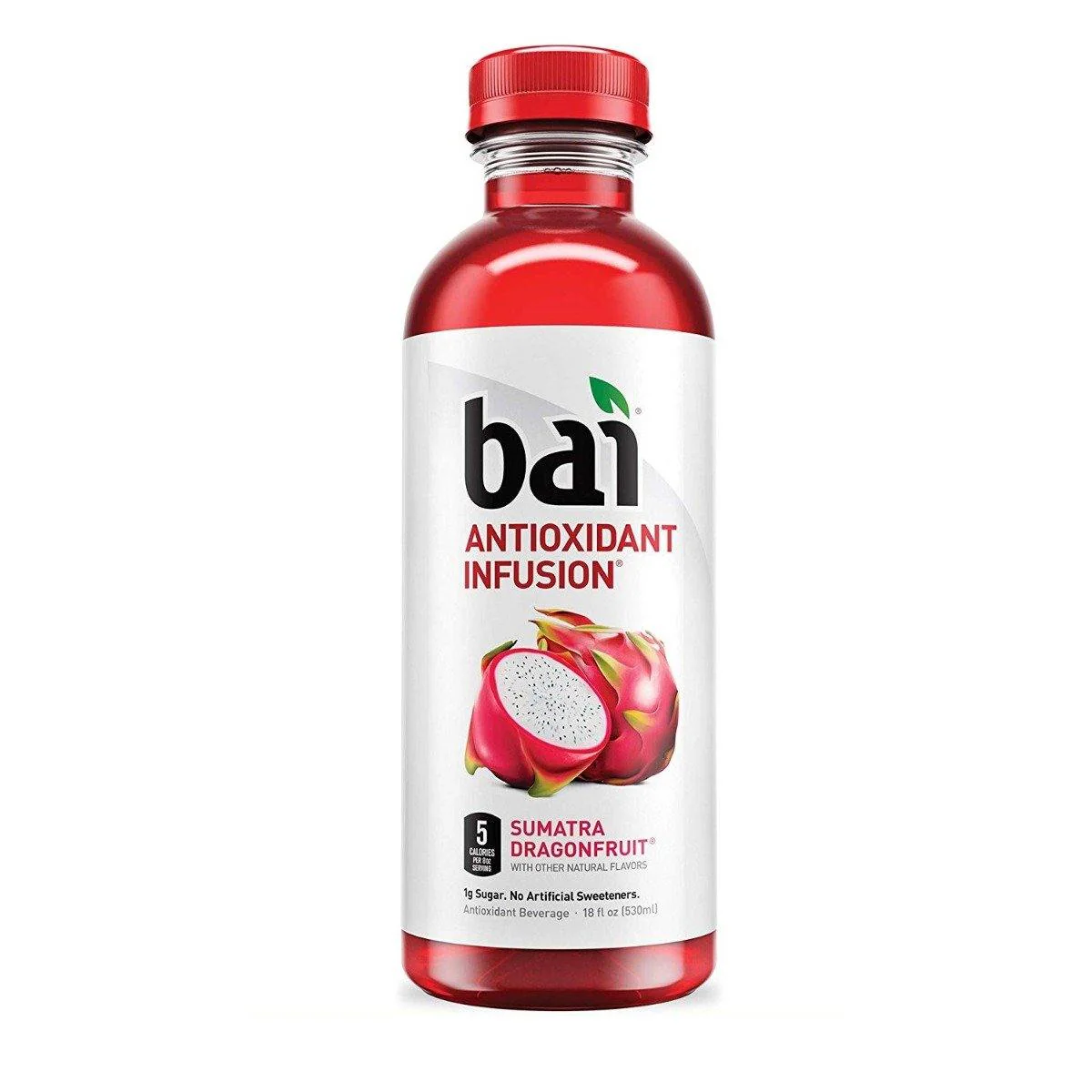 Bai Flavored Water, Sumatra Dragonfruit, Antioxidant Infused Drinks, 18 fl oz (Pack of 12)