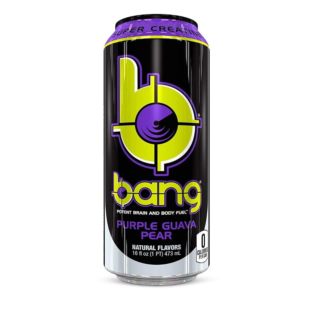 BANG Energy Drink, Purple Guava Pear, 16oz Cans (Pack of 12)