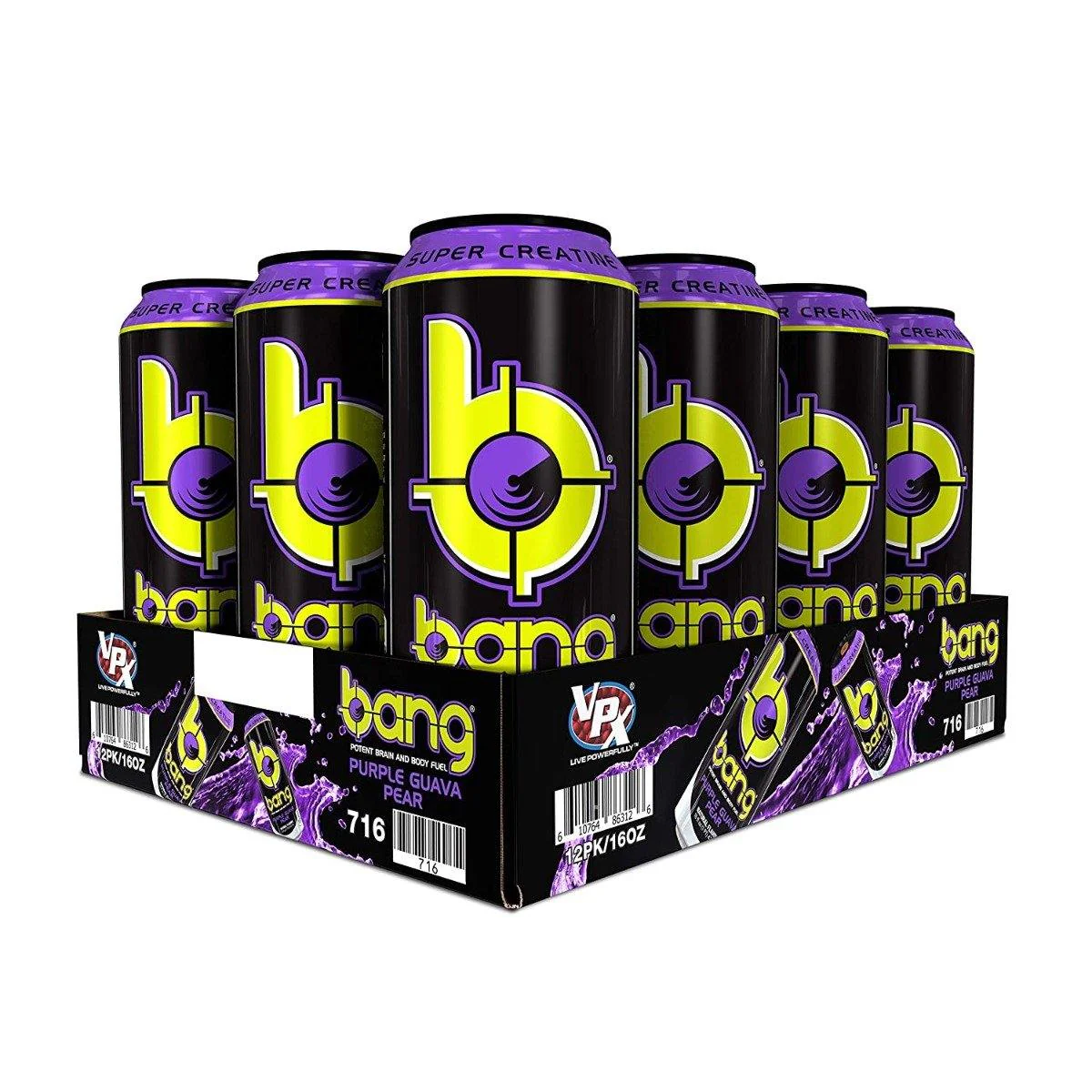 BANG Energy Drink, Purple Guava Pear, 16oz Cans (Pack of 12) - Image 2