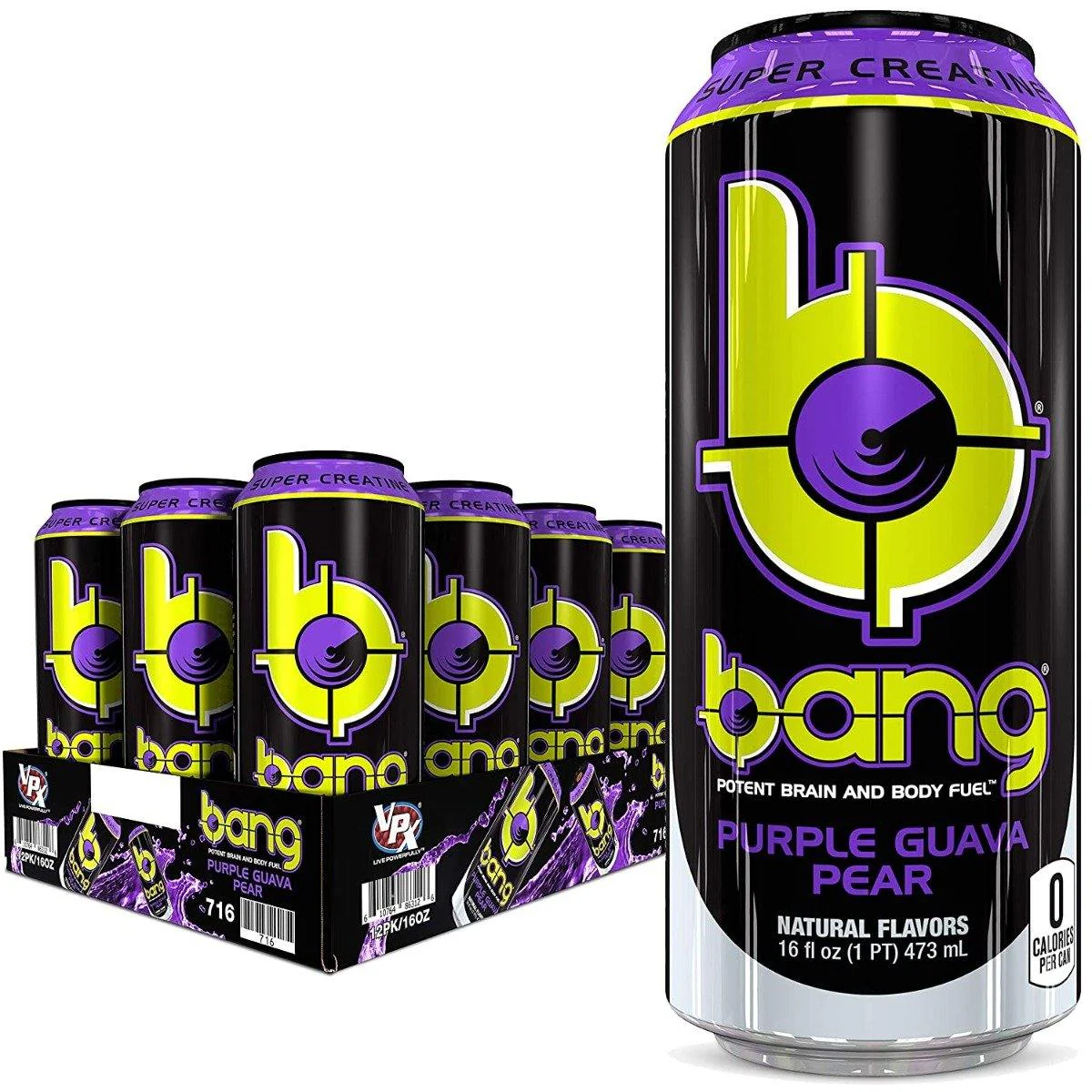 BANG Energy Drink, Purple Guava Pear, 16oz Cans (Pack of 12) - Image 3