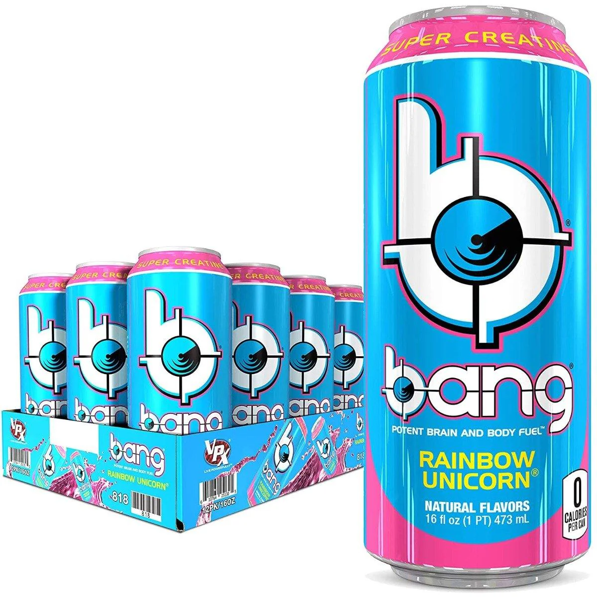 BANG Energy Drink, Rainbow Unicorn, 16oz Cans (Pack of 12) - Image 3