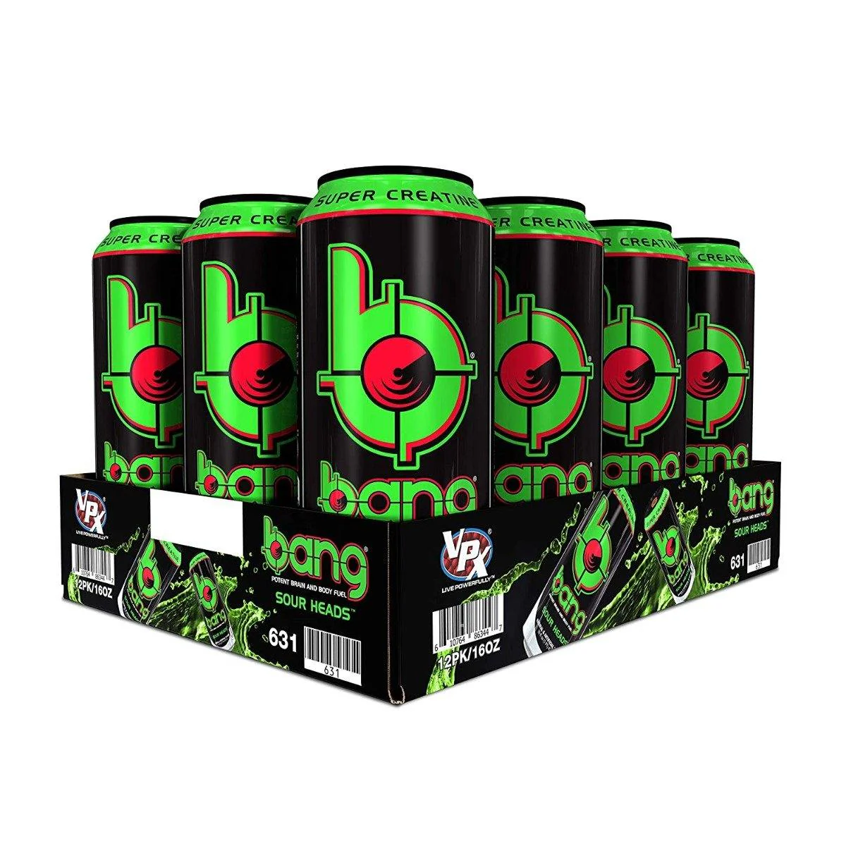 BANG Energy Drink, Sour Heads, 16oz Cans (Pack of 12) - Image 2