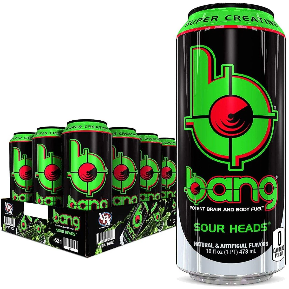 BANG Energy Drink, Sour Heads, 16oz Cans (Pack of 12) - Image 3