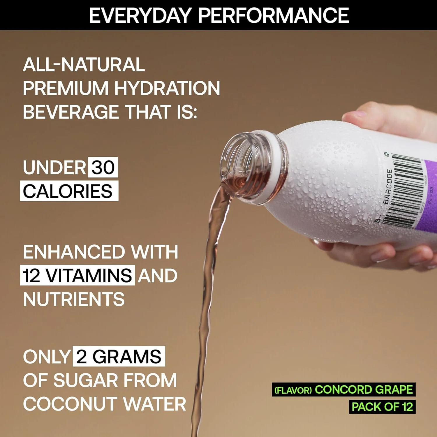 Barcode Hydration Drink, Concord Grape, 16.9oz (Pack of 12) - Image 4