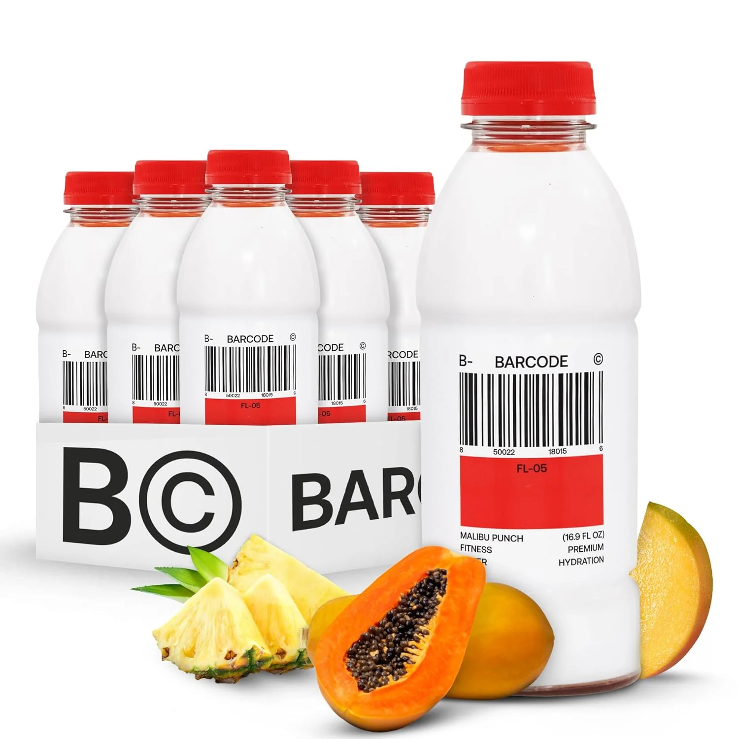 Barcode Hydration Drink, Malibu Punch, 16.9oz (Pack of 12)