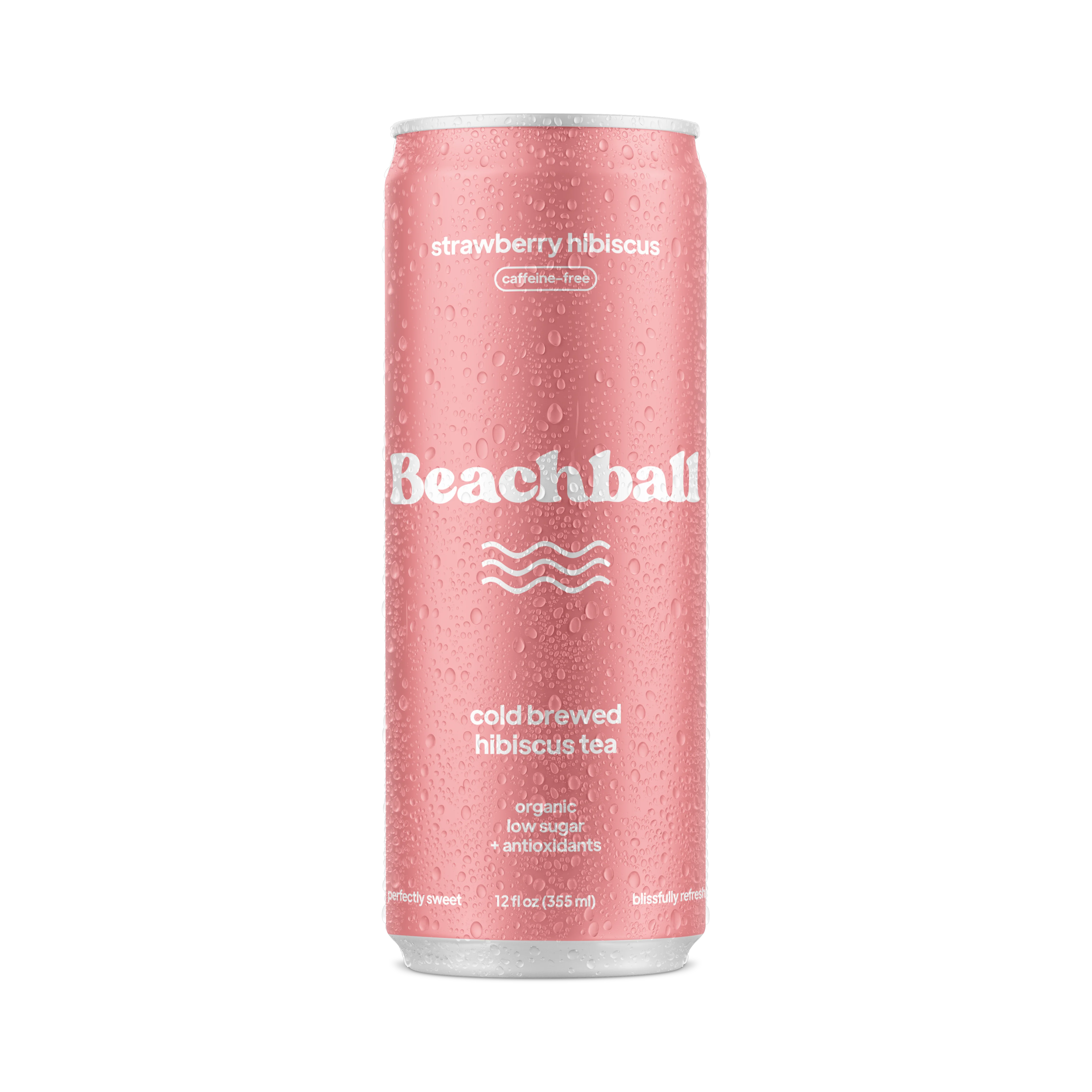 Beachball Cold Brew Tea, Strawberry Hibiscus, 12oz (Pack of 12)