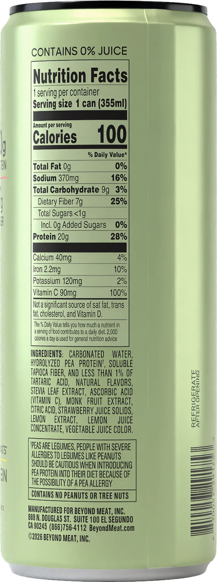 Beyond Immerse Sparkling Protein Beverage, Strawberry Lemonade, 12oz (Pack of 12) - Image 2