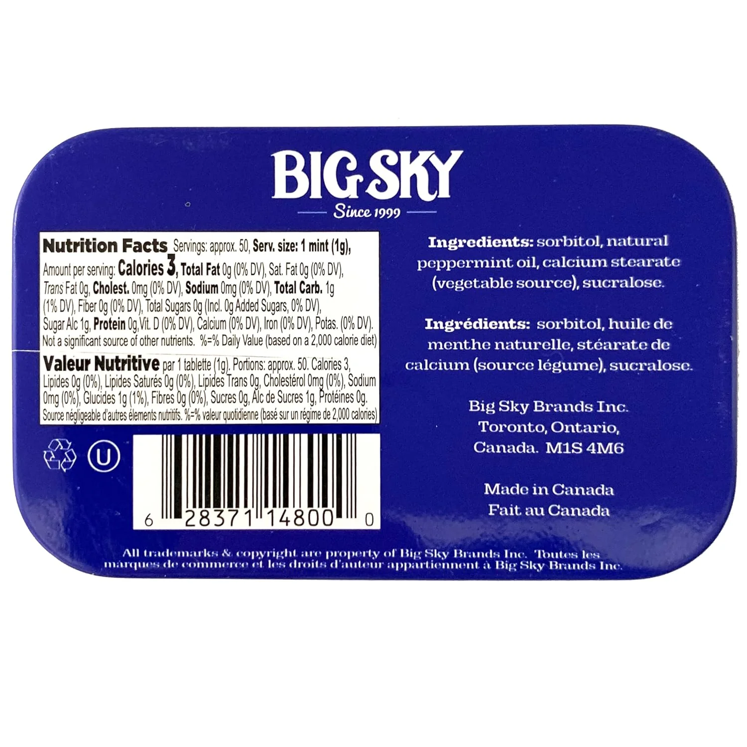 Big Sky Sugar Free Mints, Peppermint, 1.76oz (Pack of 6) - Image 3