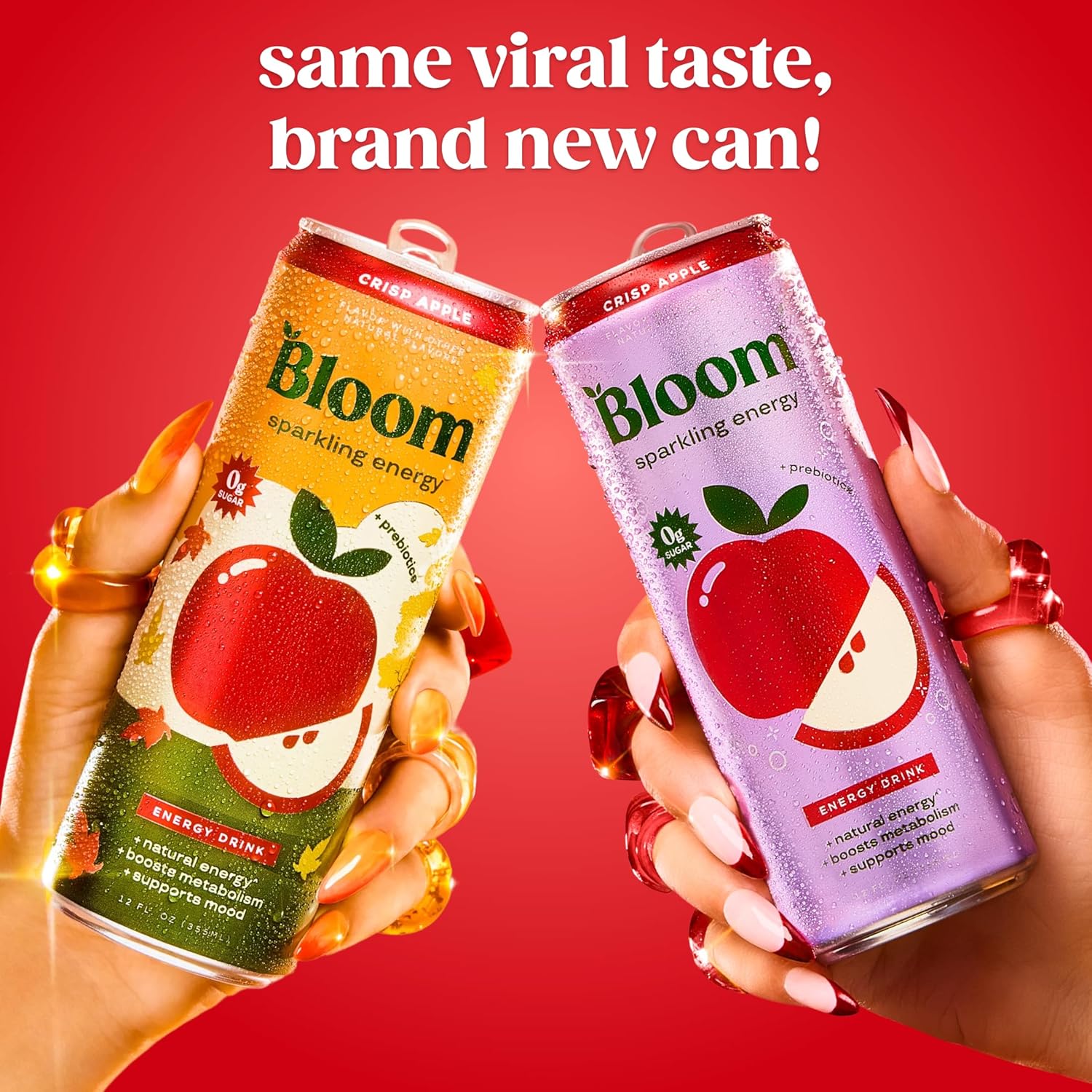 Bloom Sparkling Energy Drink, Crisp Apple, 12oz (Pack of 12) - Image 4
