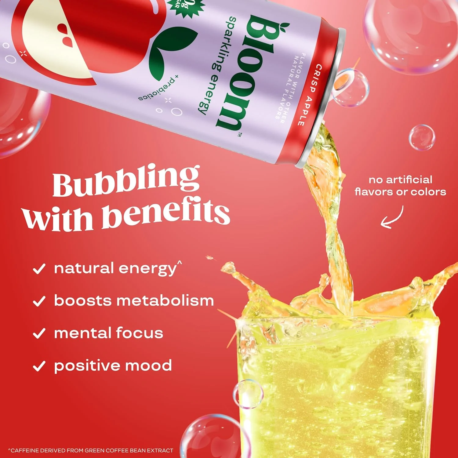 Bloom Sparkling Energy Drink, Crisp Apple, 12oz (Pack of 12) - Image 5