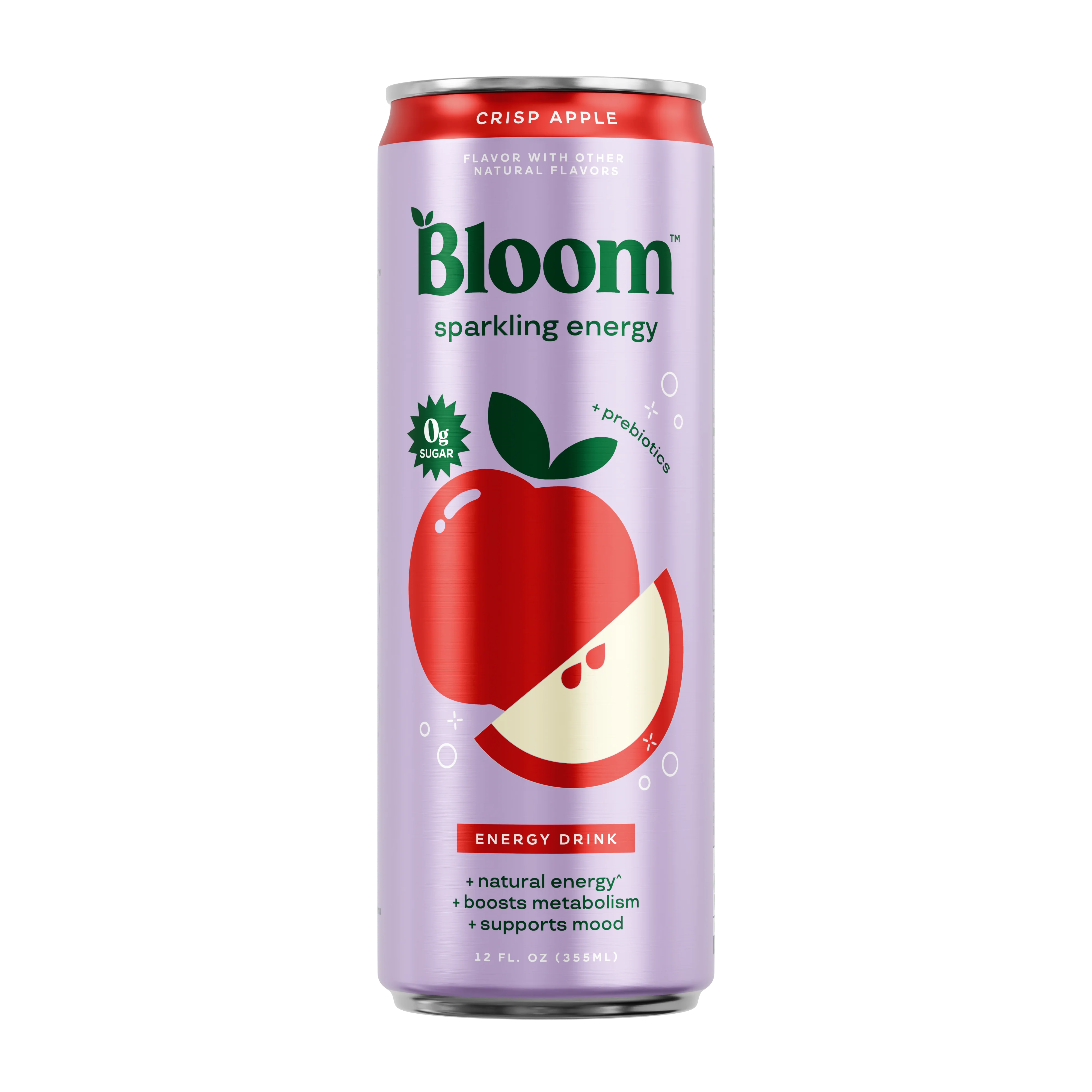 Bloom Sparkling Energy Drink, Crisp Apple, 12oz (Pack of 12) - Image 6