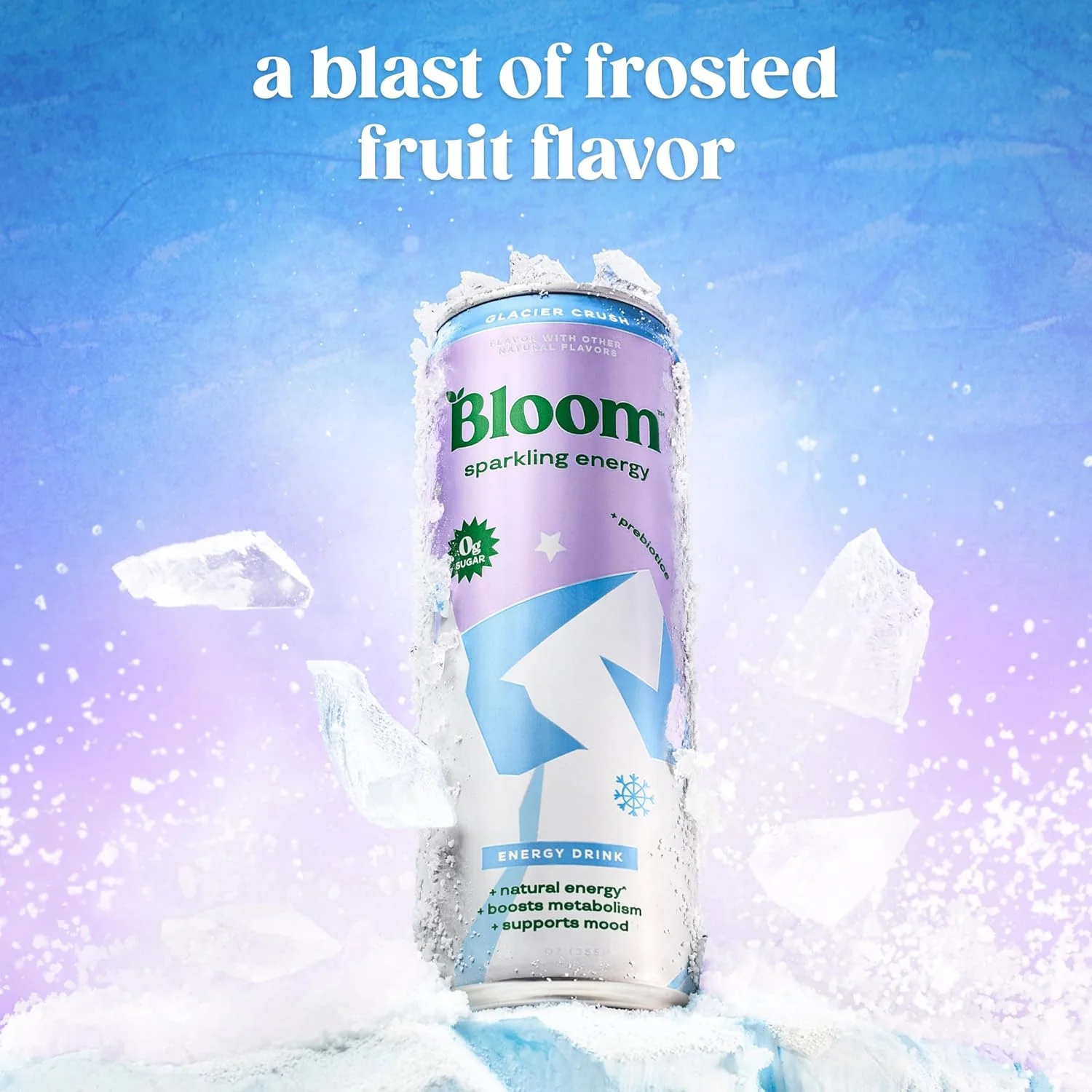 Bloom Sparkling Energy Drink, Glacier Crush, 12oz (Pack of 12) - Image 3