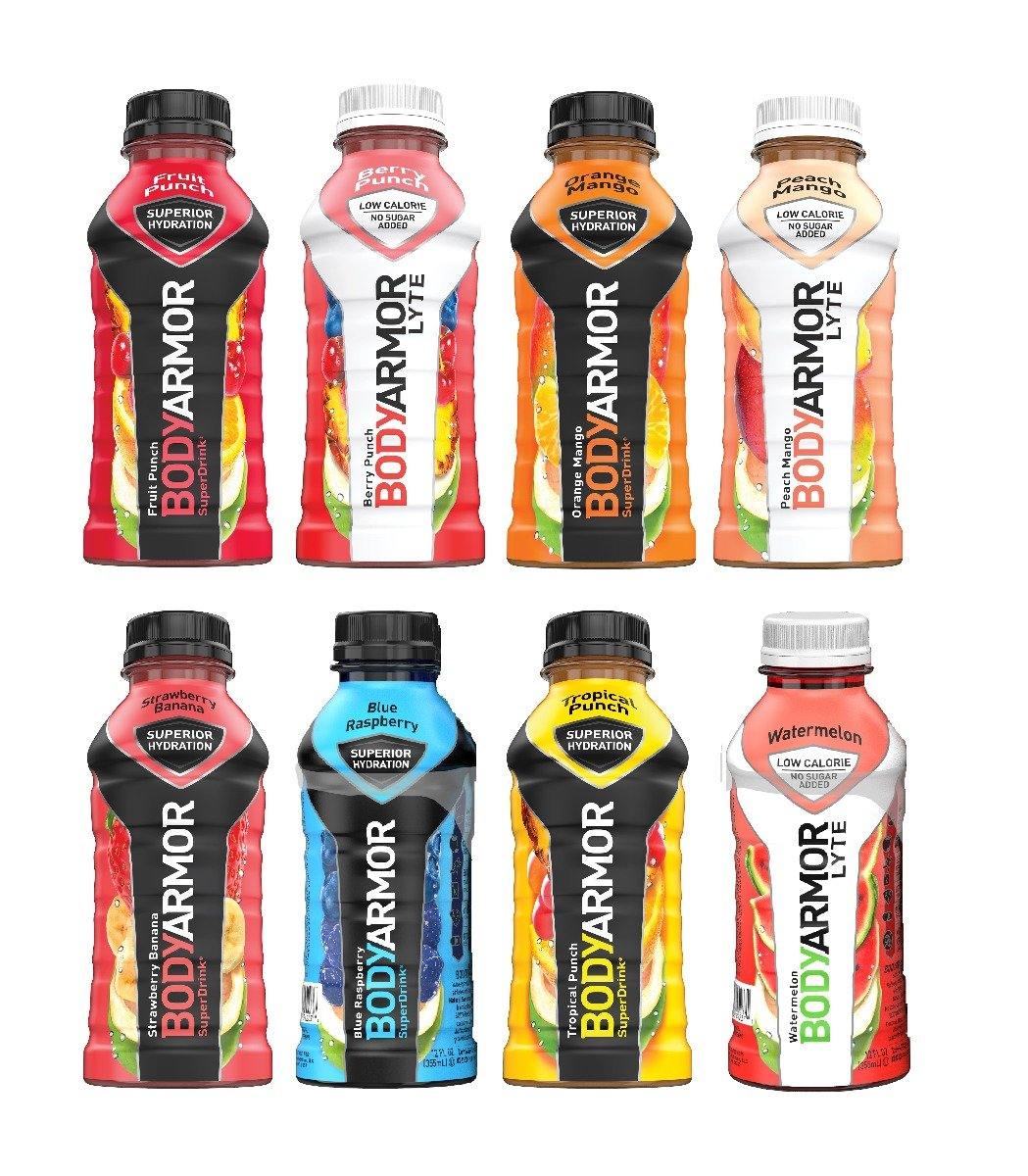 Bodyarmor Electrolyte Sports Superdrink, 8 Flavor Variety, 12 Ounce Bottles (Pack of 8)