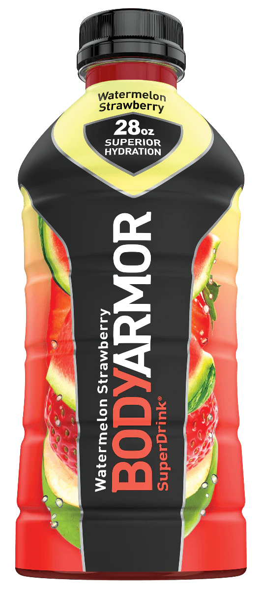 BodyArmor Electrolyte SuperDrink, Watermelon Strawberry, 28 Oz (Pack of 12)
