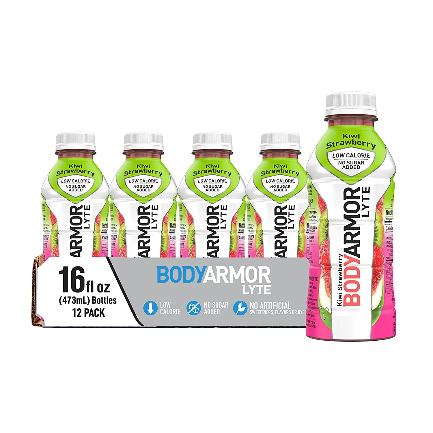 BodyArmor Lyte Electrolyte SuperDrink, Kiwi Strawberry, 16oz (Pack of 12)