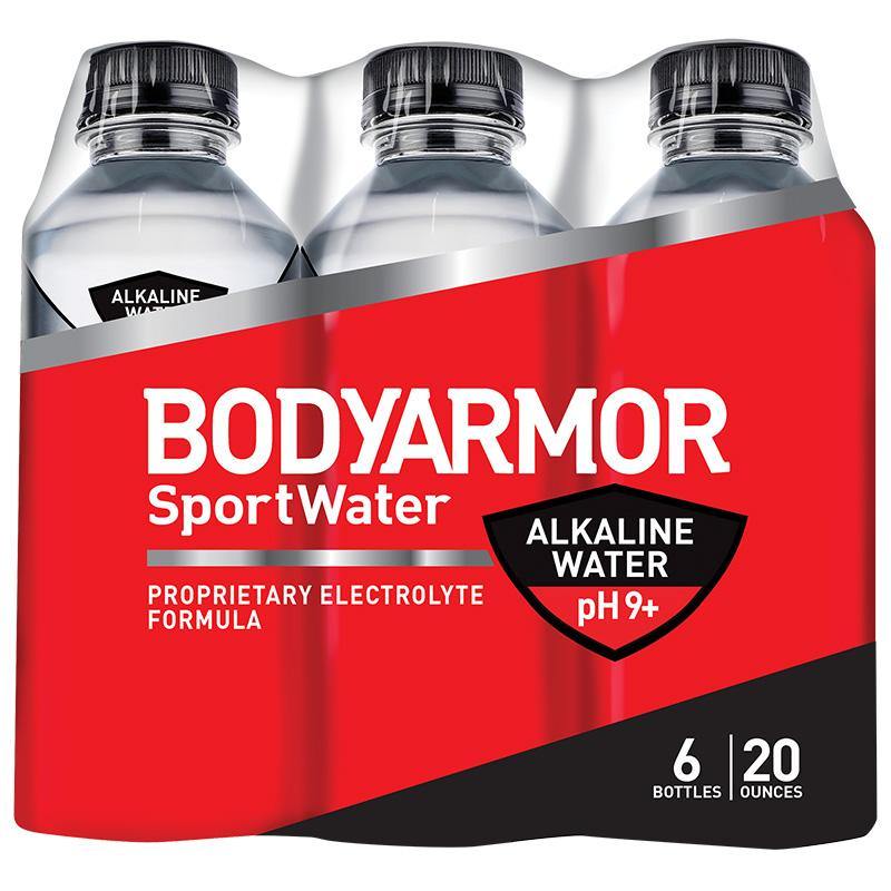 BodyArmor SuperWater, Electrolytes Sport Drinking Water 20 Oz (Pack of 24)