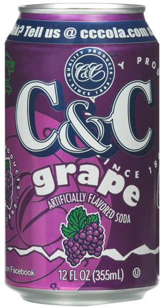 C&C Cola Soft Drink, Grape, 12oz (Pack of 24)