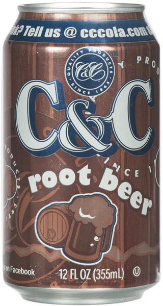 C&C Cola Soft Drink, Root Beer, 12oz (Pack of 24)
