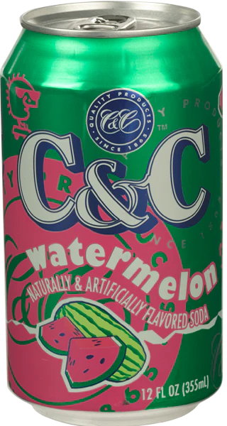 C&C Cola Soft Drink, Watermelon, 12oz (Pack of 24)