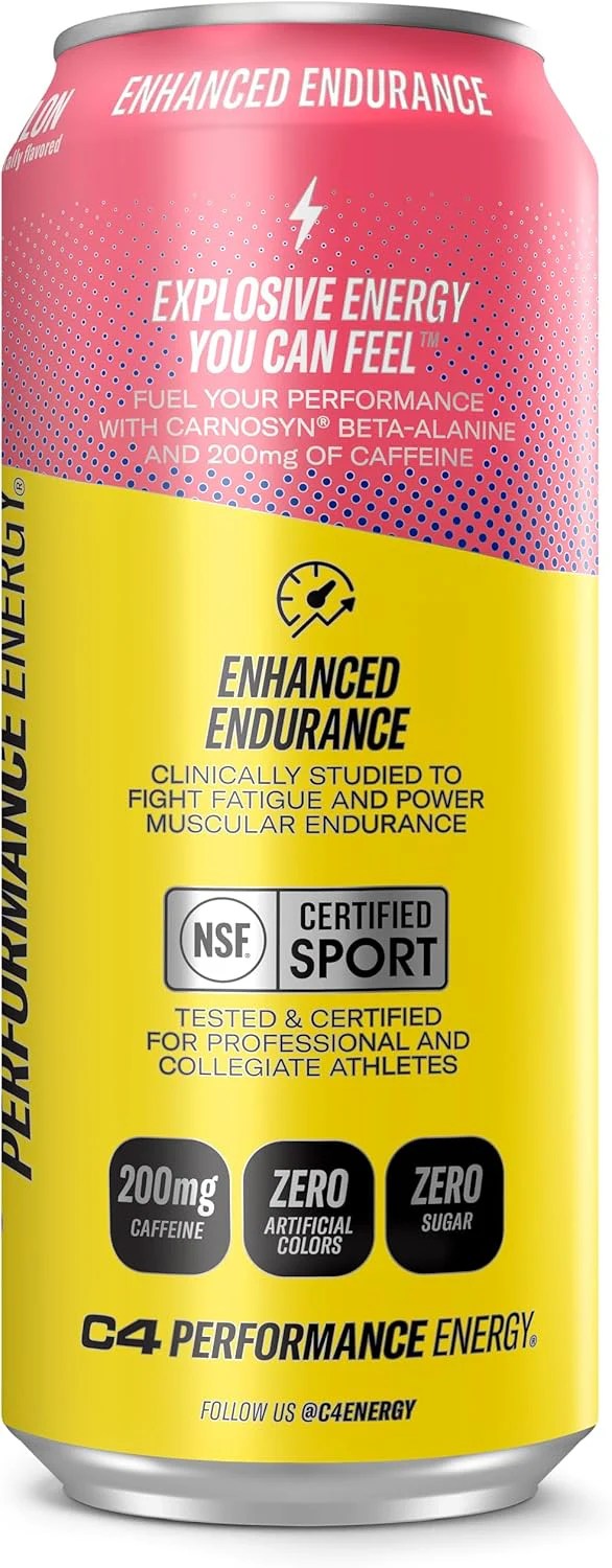 Cellucor C4 Performance Zero Sugar Energy Drink, Jolly Rancher Watermelon, 16 oz (Pack of 12) - Image 5
