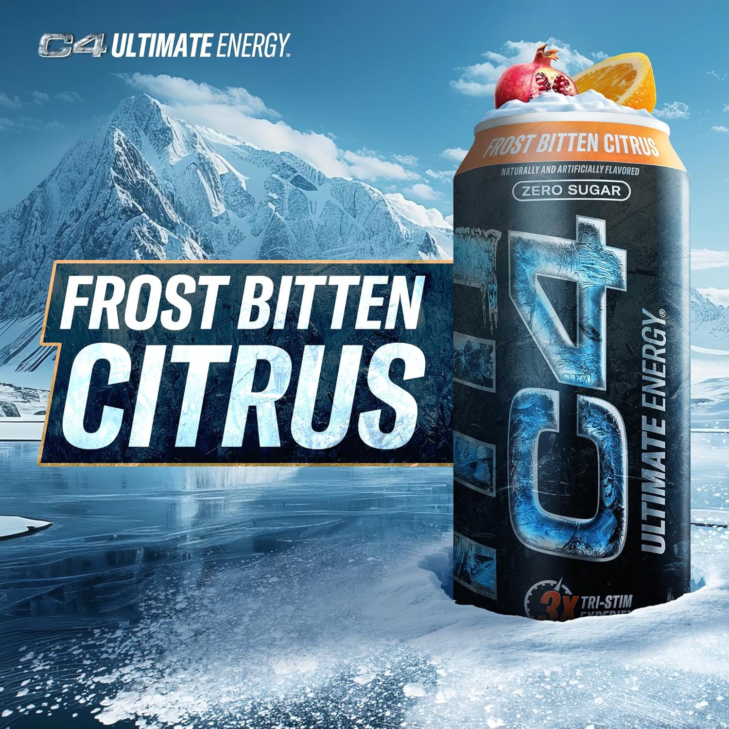 C4 Ultimate Sugar-Free Energy Drink, Frozen Bitten Citrus, 16oz (Pack of 12) - Image 4