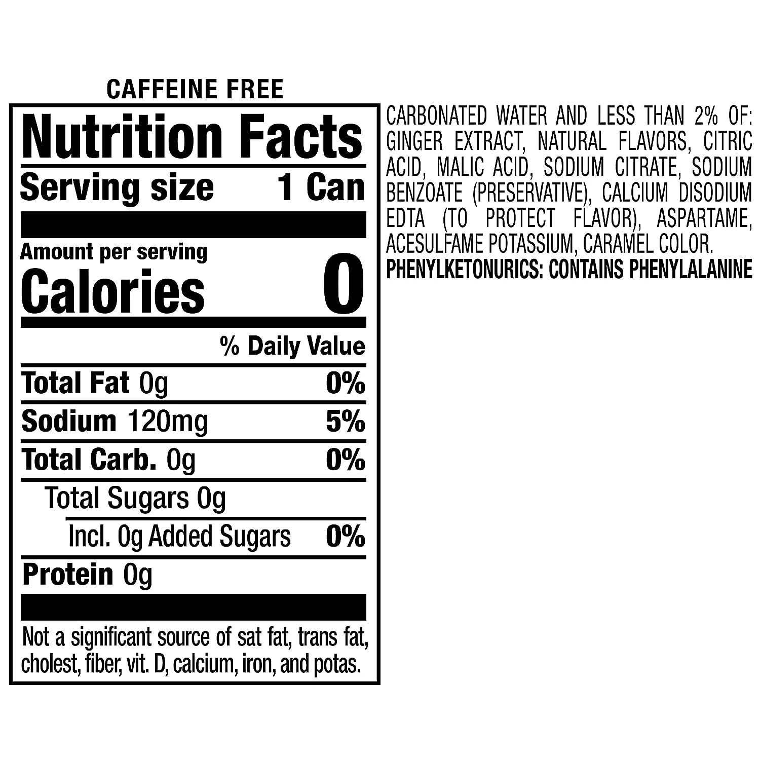 Canada Dry Ginger Ale ZERO SUGAR Soda 12oz Cans (Pack of 24) - Image 2