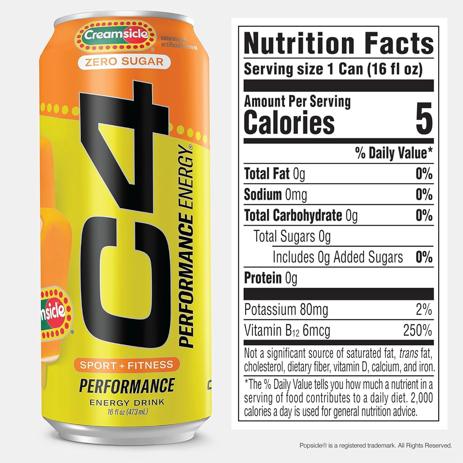 Cellucor C4 Performance Zero Sugar Energy Drink, Orange Creamsicle, 16oz (Pack of 12) - Image 2