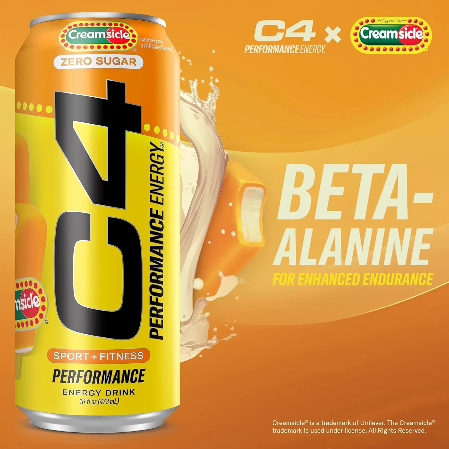 Cellucor C4 Performance Zero Sugar Energy Drink, Orange Creamsicle, 16oz (Pack of 12) - Image 3