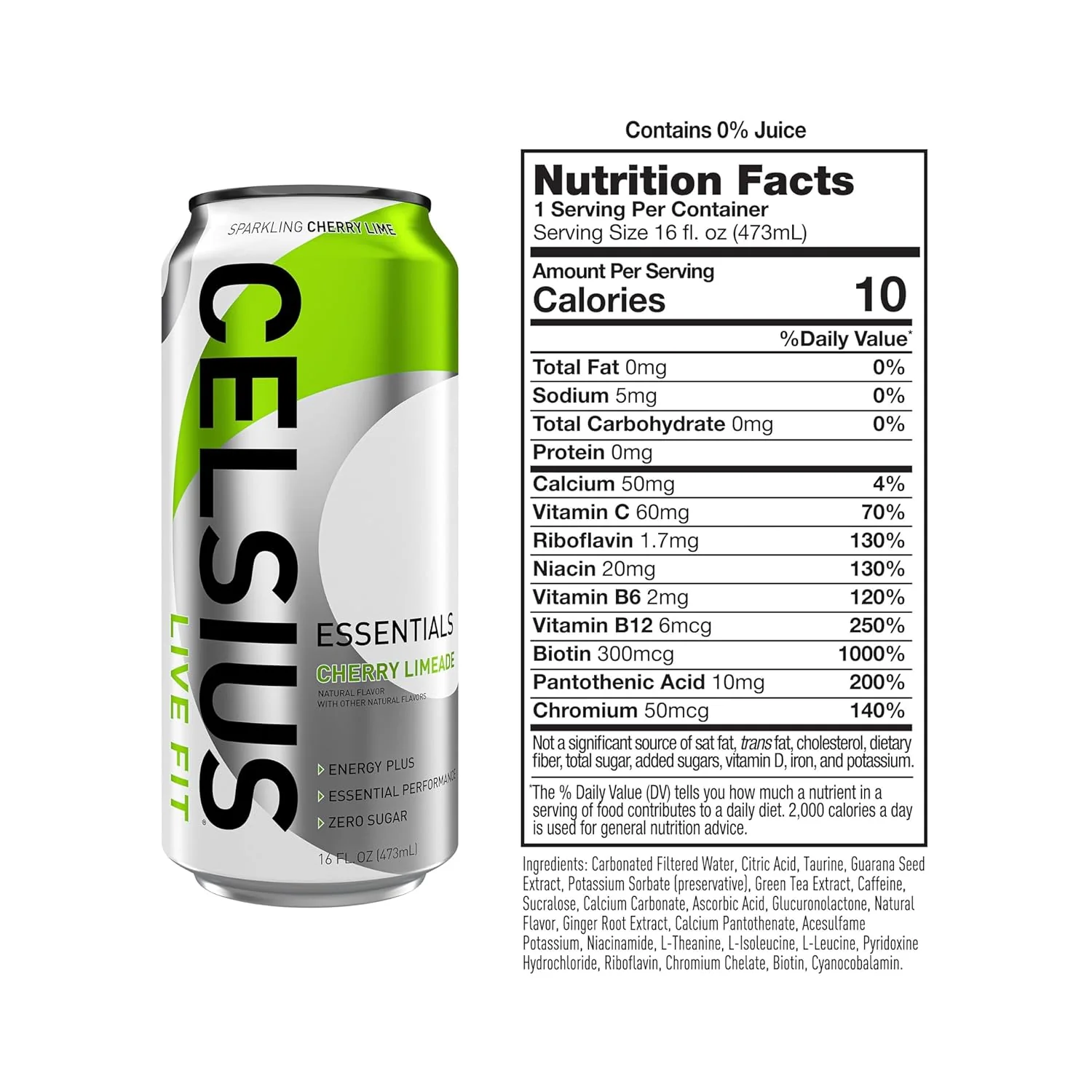 CELSIUS ESSENTIALS Sparkling Energy Drink, Cherry Limeade, 16oz (Pack of 12) - Image 2
