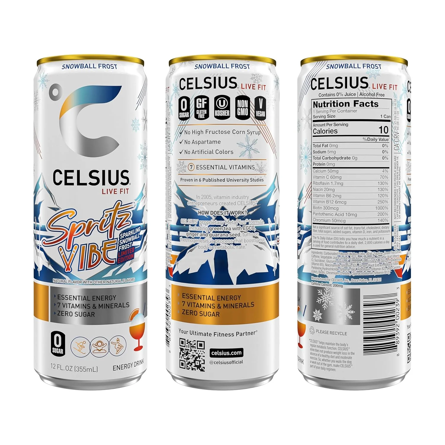 CELSIUS Sparkling Energy Drink, Spritz Vibe, 12oz (Pack of 12) - Image 3