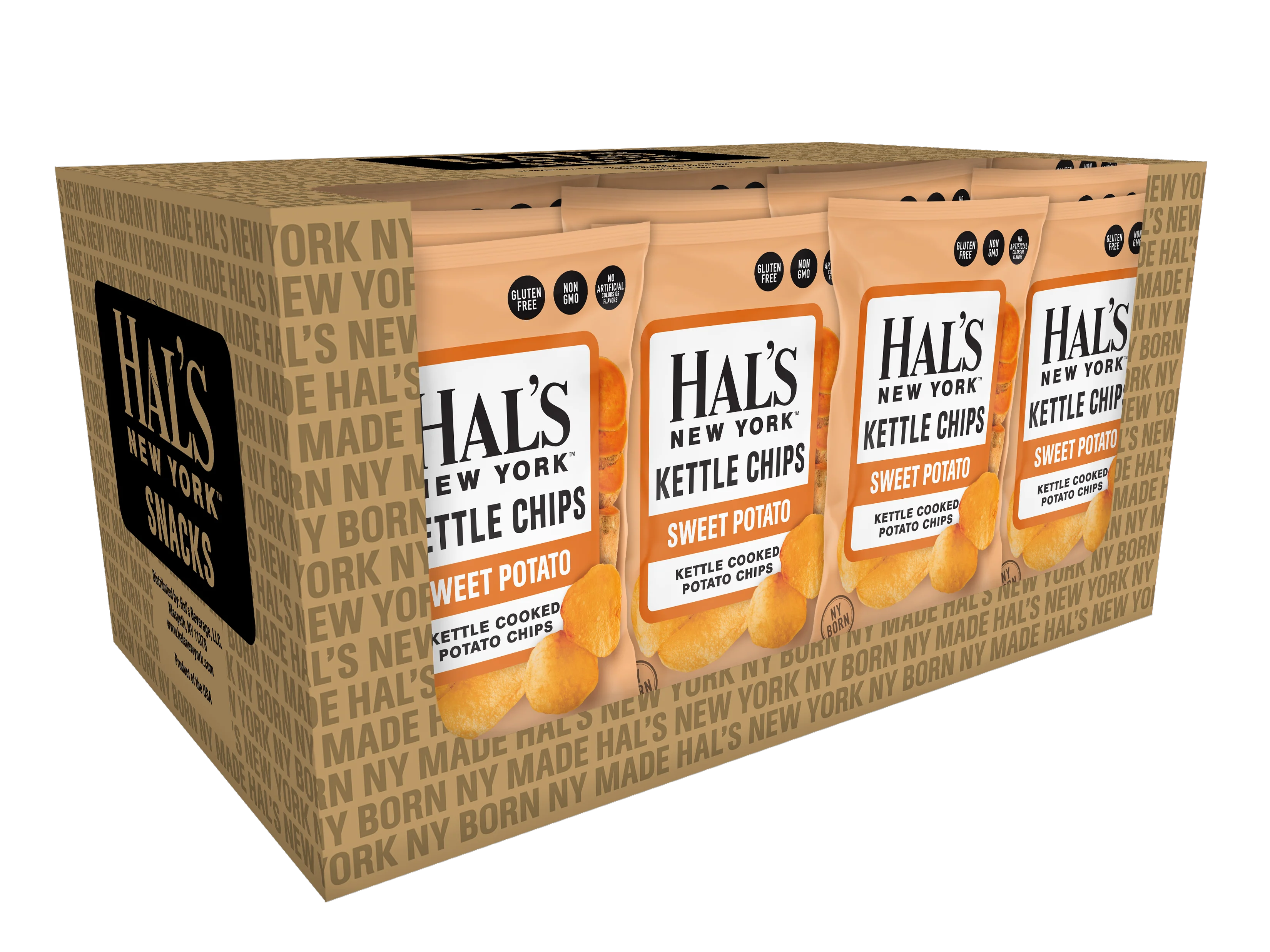 Hal's New York Kettle Cooked Potato Chips, Sweet Potato, 1.75oz (Pack of 24)