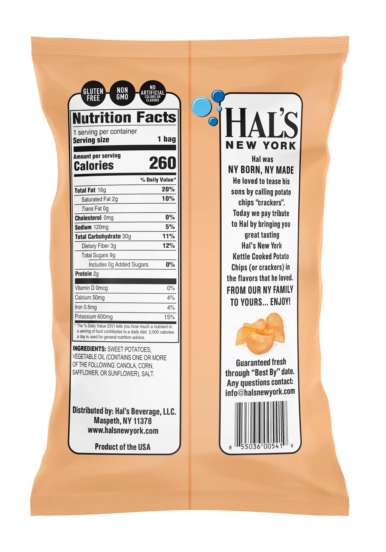 Hal's New York Kettle Cooked Potato Chips, Sweet Potato, 1.75oz (Pack of 24) - Image 3