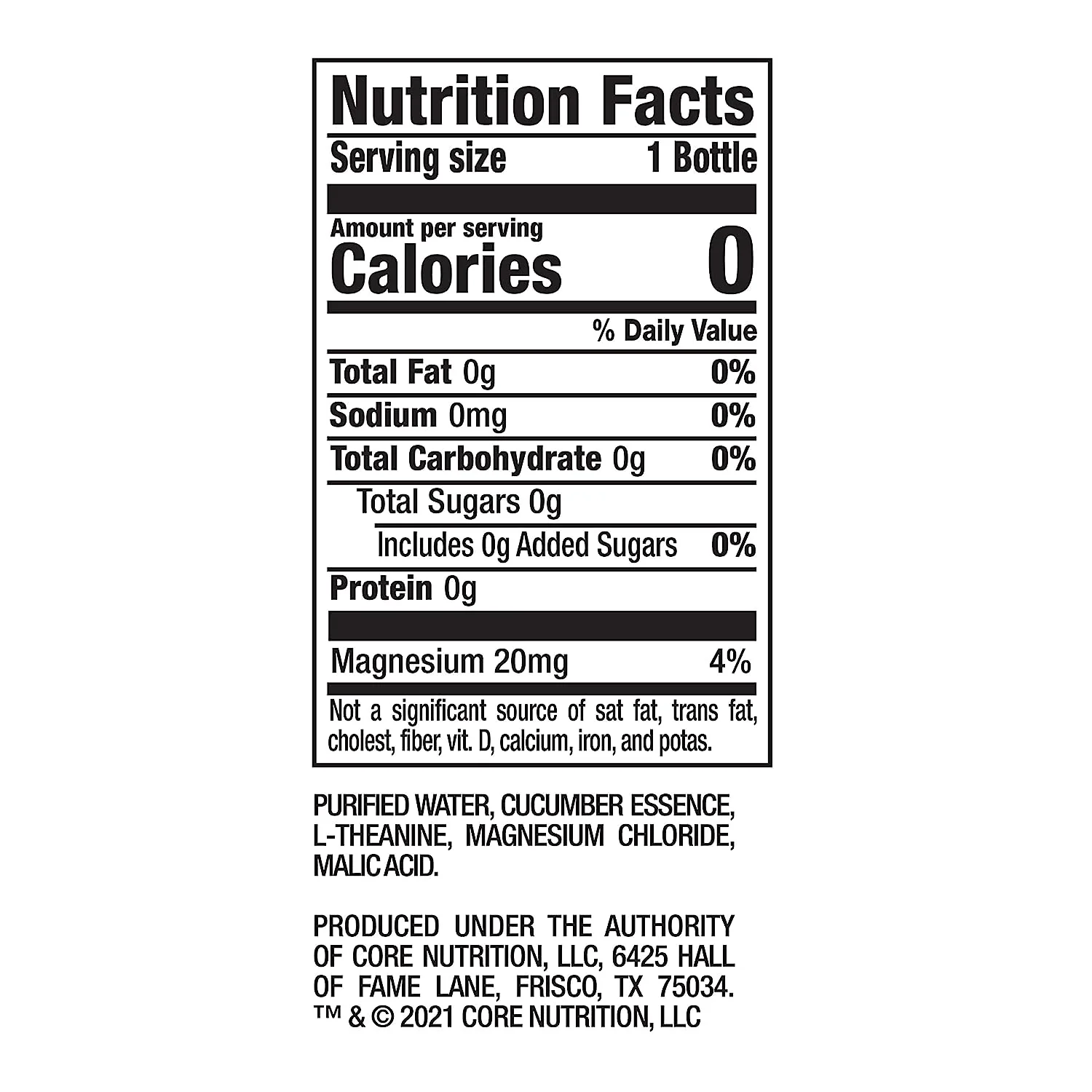 Core Hydration Plus Enhanced Water, Calm - Cucumber Essence, 23.9oz (Pack of 12) - Image 2