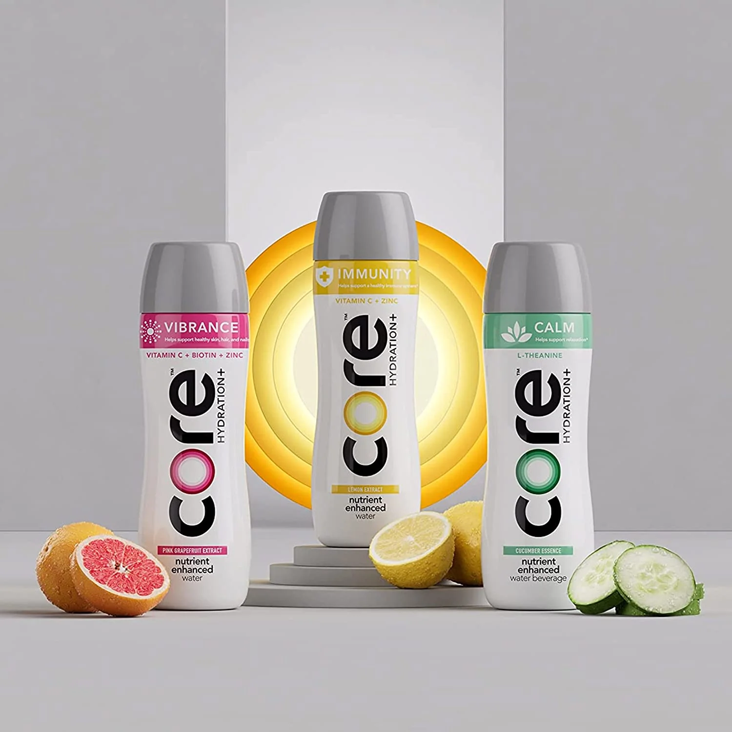 Core Hydration Plus Enhanced Water, Calm - Cucumber Essence, 23.9oz (Pack of 12) - Image 4