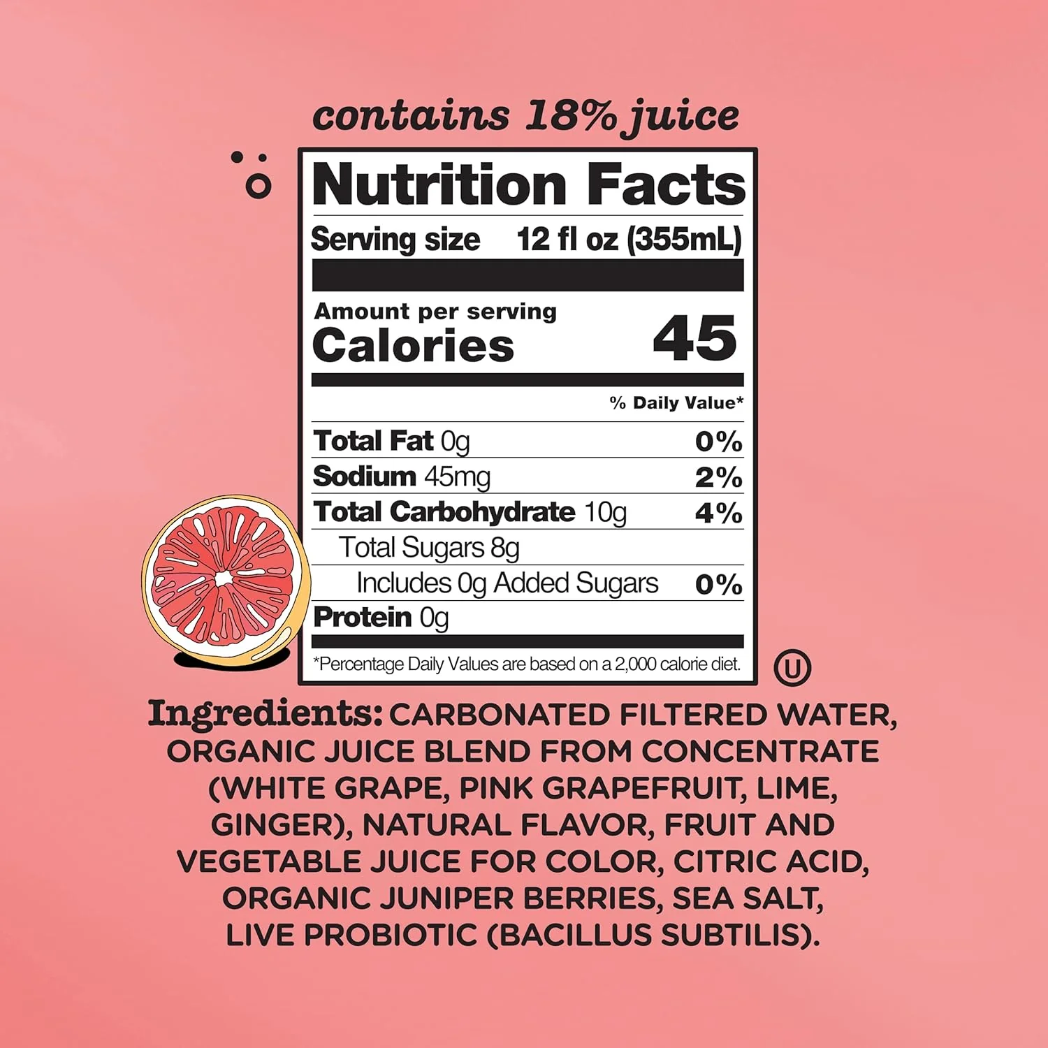 Culture Pop Sparkling Prebiotic Soda, Grapefruit, 12oz (Pack of 12) - Image 2