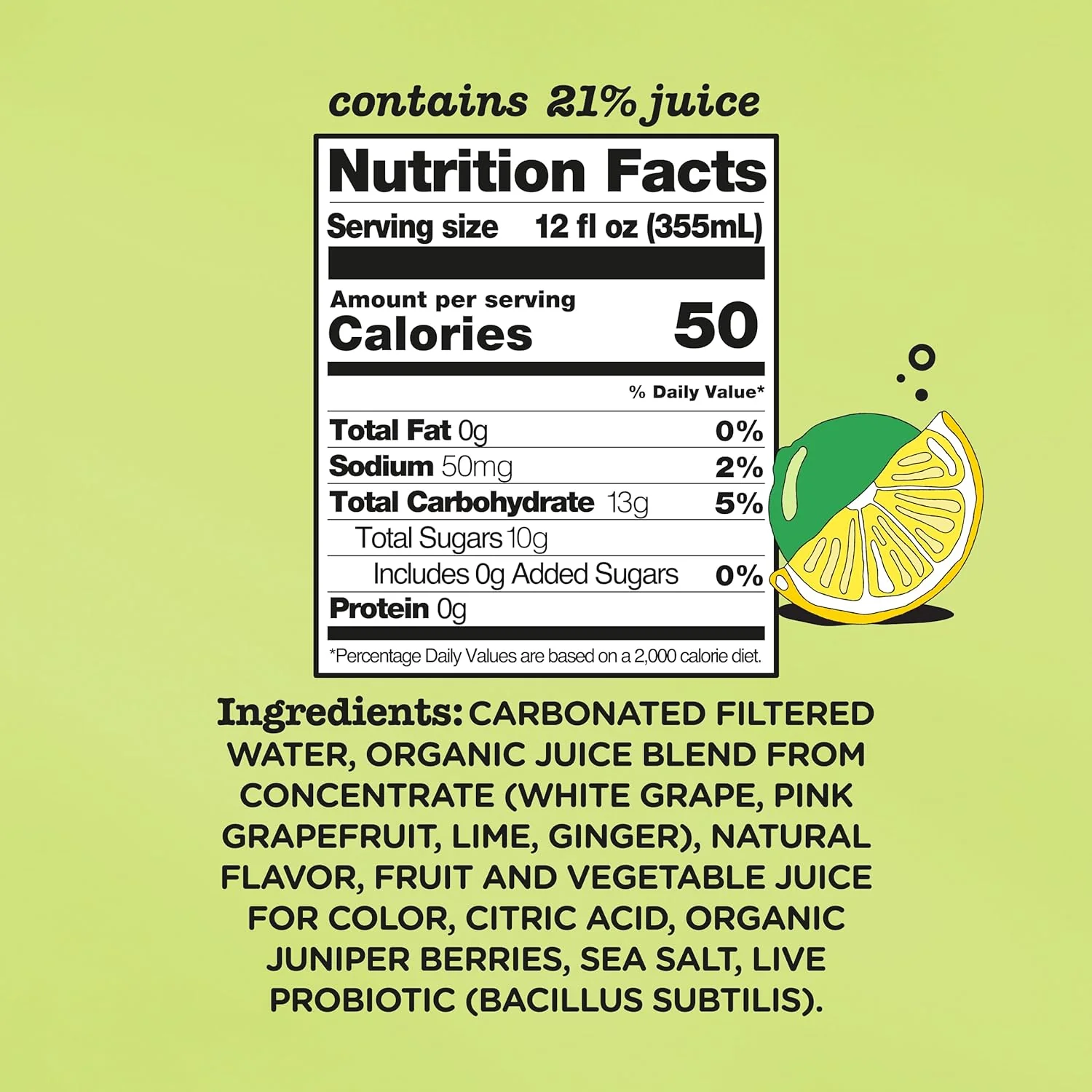 Culture Pop Sparkling Probiotic Soda, Lemon Lime, 12oz (Pack of 12) - Image 2