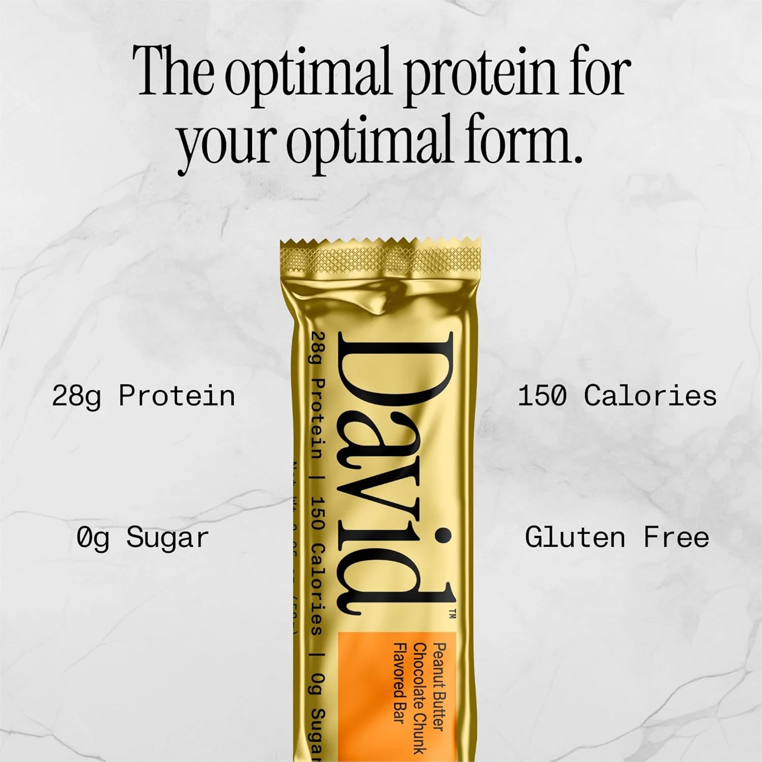 David Protein Bar, Peanut Butter Chocolate, 2.05oz - Image 3
