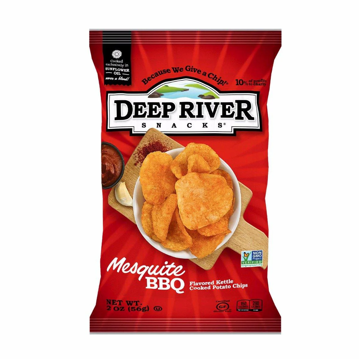Deep River Snacks Potato Chips Mesquite BBQ 2 oz bag (24 Pack)