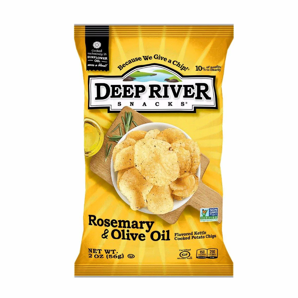 Deep River Snacks Potato Chips Rosemary & Olive Oil 2 oz bag (24 Pack)