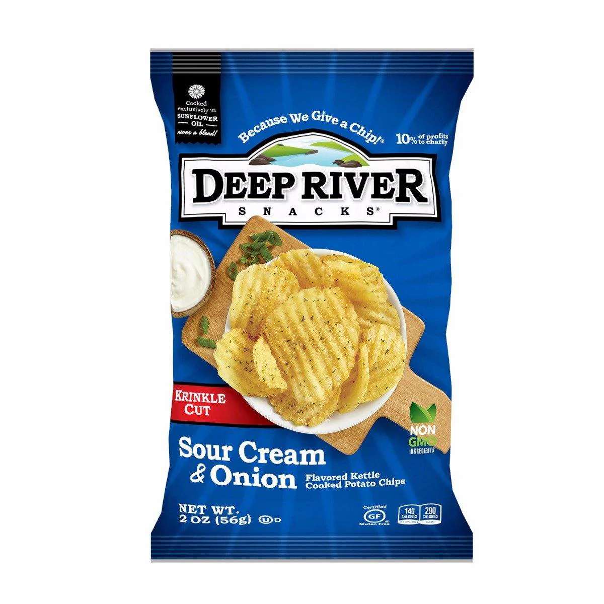 Deep River Snacks Potato Chips Sour Cream & Onion 2 oz bag (24 Pack)
