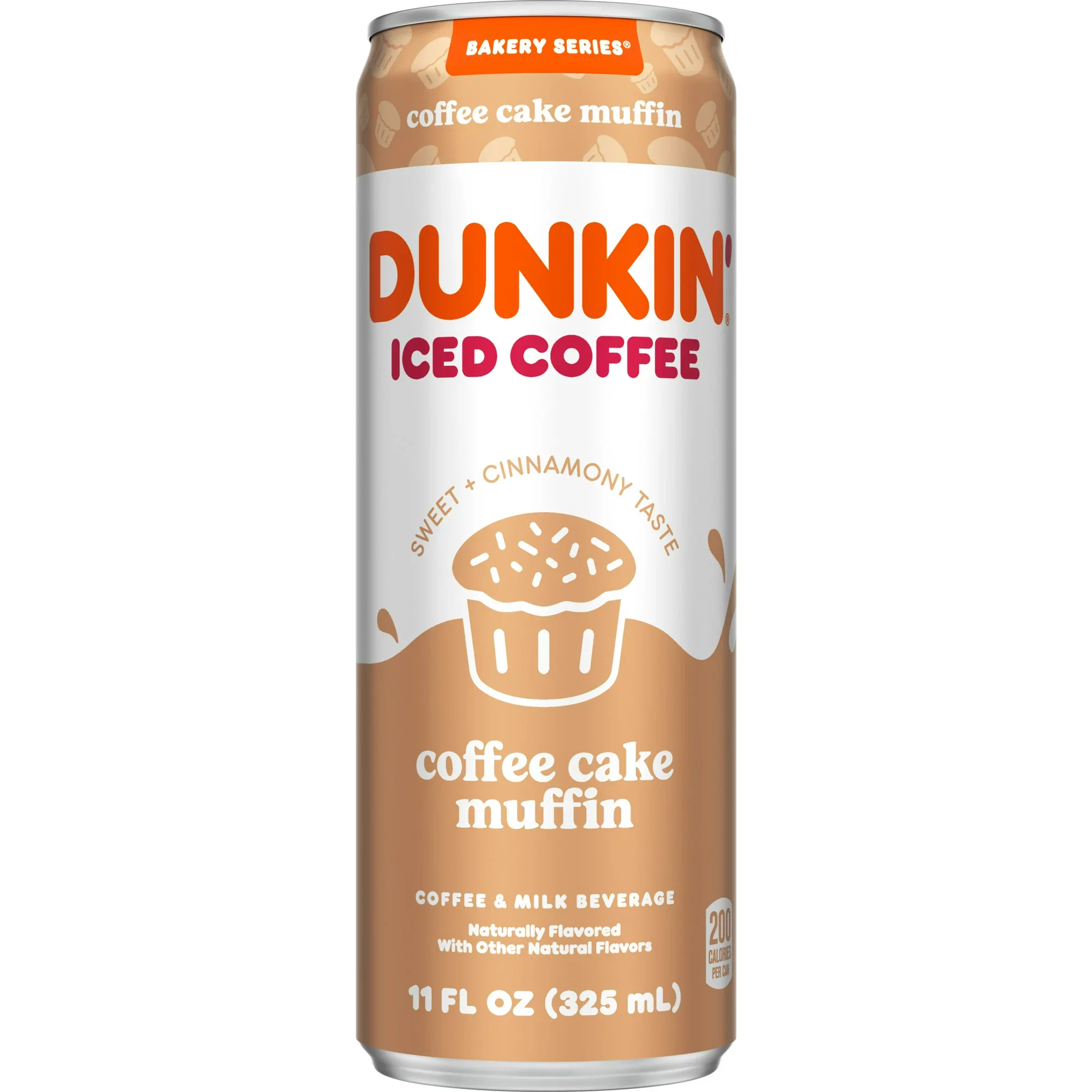 Dunkin Iced Coffee, Coffee Cake Muffin, 11oz (Pack of 12)