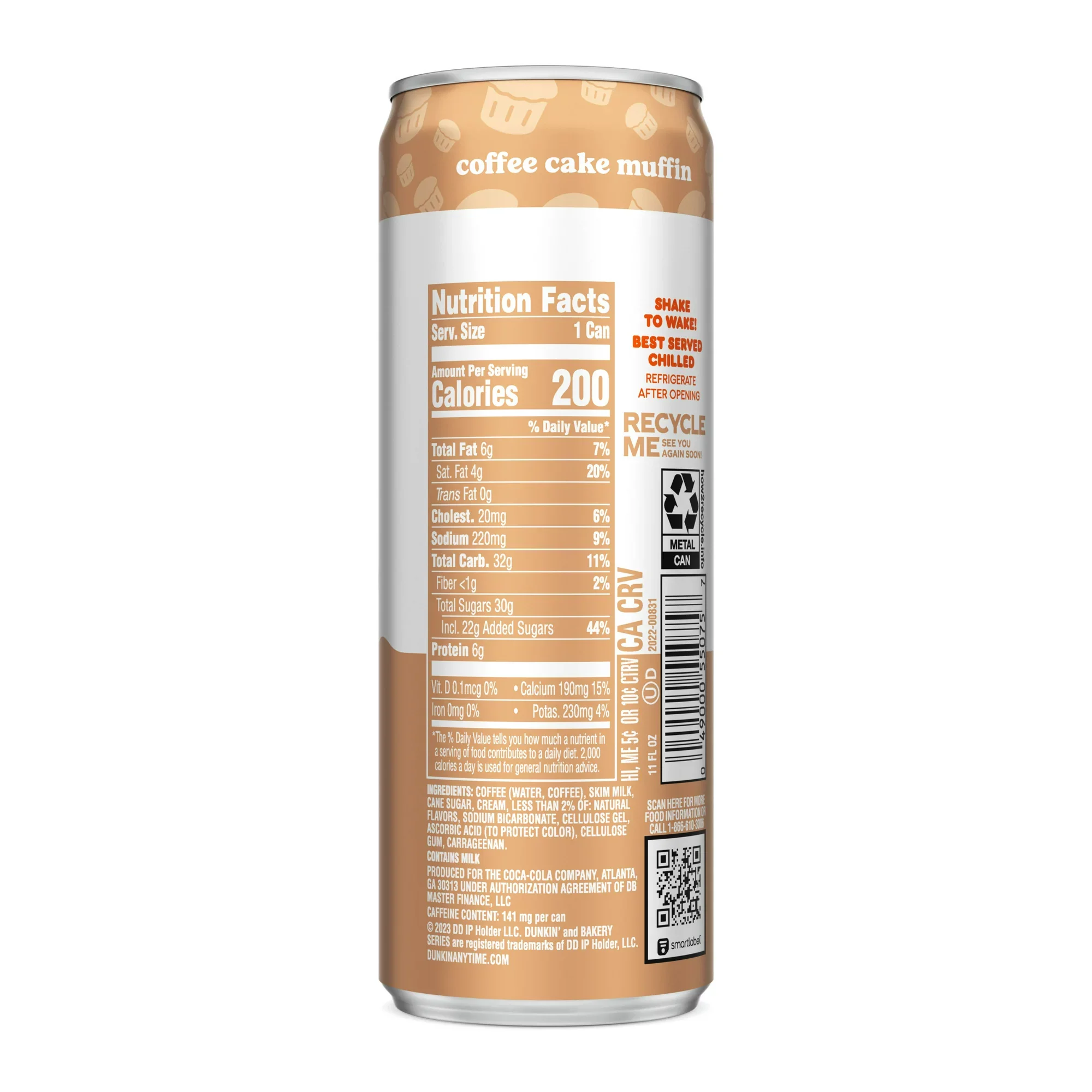 Dunkin Iced Coffee, Coffee Cake Muffin, 11oz (Pack of 12) - Image 2