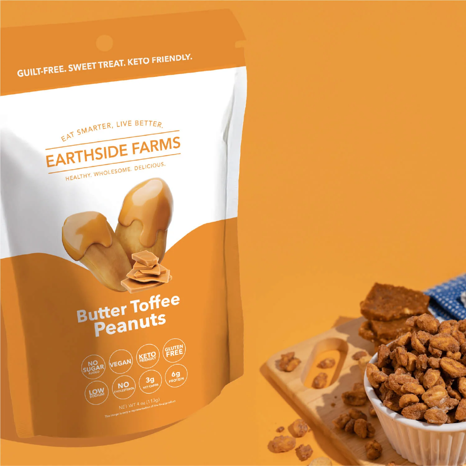 Earthside Farms Nuts, Butter Toffee Peanuts, 4oz (Pack of 10) - Image 4