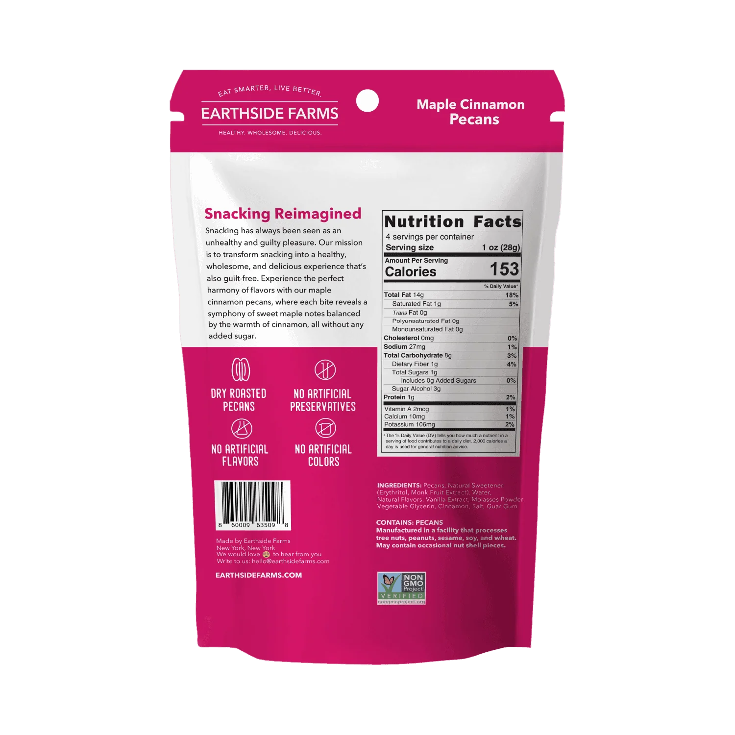 Earthside Farms Nuts, Maple Cinnamon Pecans, 4oz (Pack of 10) - Image 2