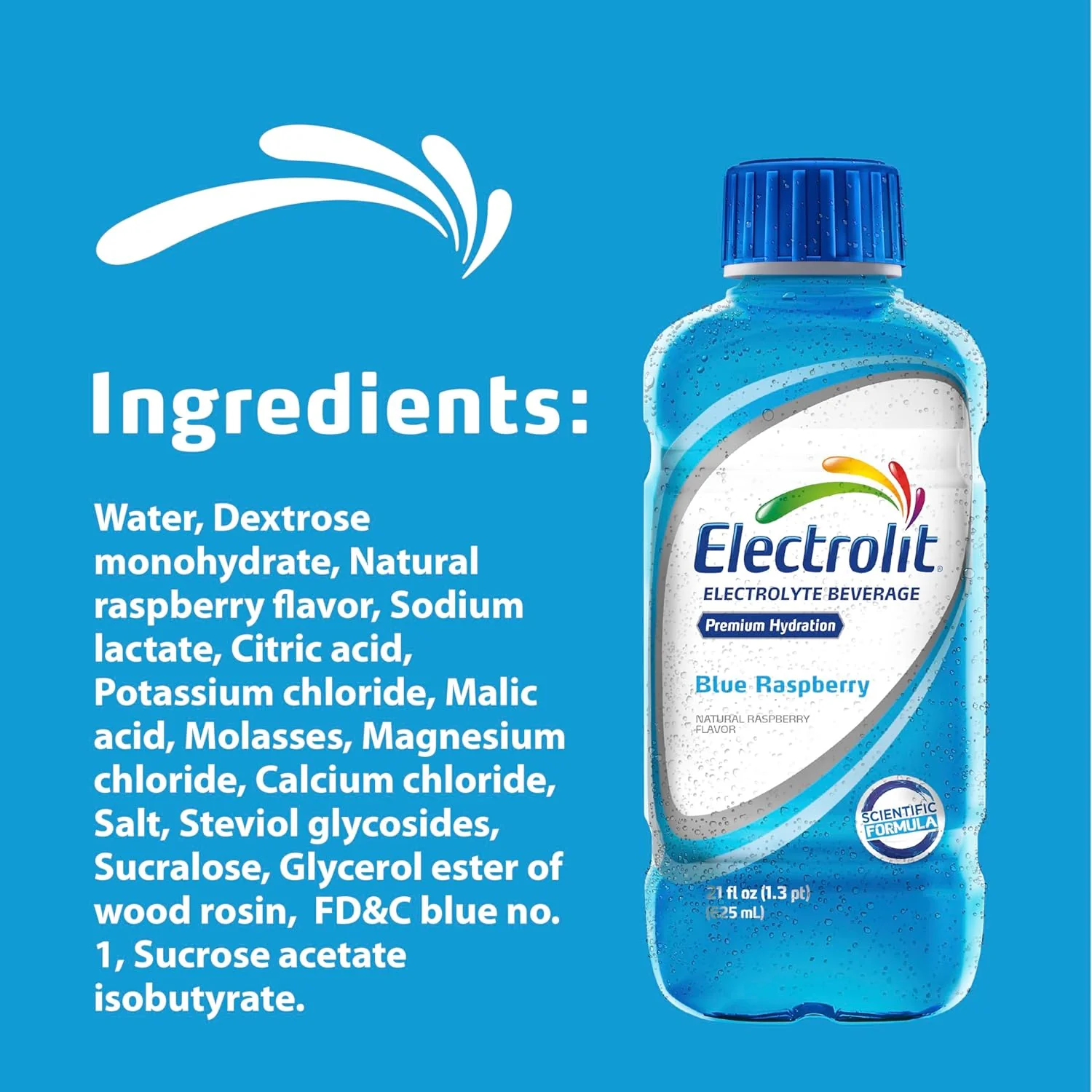 Electrolit Electrolyte Hydration Beverage, Blue Raspberry, 21oz (Pack of 12) - Image 3