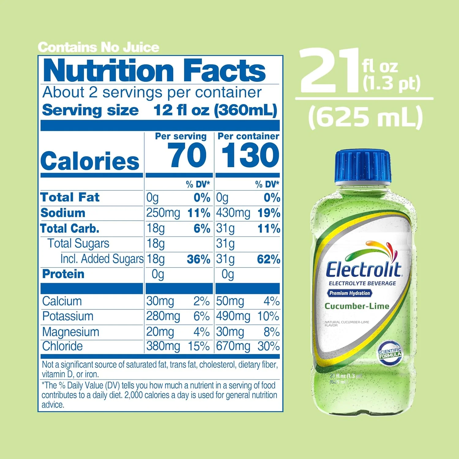 Electrolit Electrolyte Hydration Beverage, Cucumber Lime, 21oz (Pack of 12) - Image 6